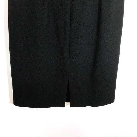 Andrew Gn Black Stretch Wool Sheath Dress - Picture 7 of 8